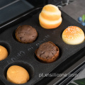 Moldes de bolo de silicone de fontes de fondante redondos e ecologicamente corretos